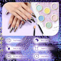 Miniatyrbild 5 av 6: 6-pack Nagelpulver Set 6 Färger Nagelpulver Nagel Effekt för Nageldekoration Salong Hem DIY