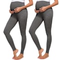Miniatyrbillede 1 af 8: 2 stk. Kvinders Sømløse Graviditets Leggings Over Maven med Buksforlængere Træningsbukser