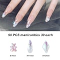 Miniatyrbillede 2 af 5: 90 stk. Neglekunst Aurora Rhinestones Multi Form Mix Neglekrystal Håndværk Skinnende DIY Neglekunst Design
