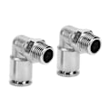 Miniatyrbilde 2 av 2: 2 stk Pneumatisk Nikkelbelagt Messing Hurtigkobling Rett Vinkel BSPP Gjenget (3/8 tommer)