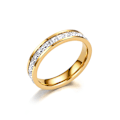 Miniatyrbilde 1 av 5: 4 mm Evighetsring i Titan for Kvinner med Kubisk Zirkonia - Jubileums- og Forlovelsesring - Størrelse 5-8
