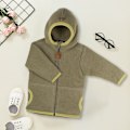 Miniatyrbilde 6 av 6: Høst- og vinterjakke i fleece for gutter og jenter, babyfleecejakke med hette (grønn)