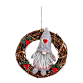 Miniatyrbilde 2 av 2: Julepynt Hjemmefest Julenissen Krans Dekorasjon Juler Ornament Vindu Prop Grå
