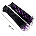 Miniatyrbillede 5 af 8: Fishnet Trim Lace Up PU Læderbukser Tynde Letvægts Gothic Punk Leggings til Kvinder