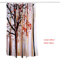 Miniatyrbilde 1 av 2: Dusjforheng i stoff, vanntett, baderom, lønnetre-mønster, polyester, 12 kroker, 180x200cm