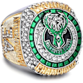 Miniatyrbilde 3 av 5: 2021 Bucks Mesterskapsring Replika Basketball Champions Ring med Mesterskapsringboks for 'Milwaukee Antetokounmpo Fans Gave