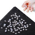 Miniatyrbillede 1 af 5: 1200 stk Hvide Neglecharms Flatback Mån/Oval Former 3D Neglecharms Material Pynt