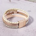 Miniatyrbillede 3 af 6: Boho Wrap Armbånd Læder Manschet Bangle Guld Perle Armbånd til Kvinder Stabelbare Uendelighed Armbånd Smykker med Spænde