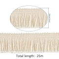 Miniatyrbillede 2 af 4: Polyester Frynsekvast Blondekant Frynsekant Fiberkant til Syning Quilting Tøjtilbehør Lampeskærm Gardiner Boligdekoration Beige