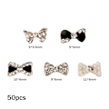 Miniatyrbild 2 av 6: 50 st Bowknot Nagel Legering Strass för Naglar Fluga Nagel Kristaller Naglar Juveler Strass Nagelkonst Stenar Set