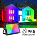Miniatyrbild 7 av 8: 30W RGB LED-strålkastare, Bluetooth APP-kontrollfärgskiftande LED-strålkastare, musiksynkronisering, timing, 2700K varmvit, IP66 vattentät utomhus