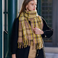 Miniatyrbillede 4 af 7: Dametøj Vinter Varmt Sjal Plaid Tassel Blødt Sjal Mode Chunky Tæppe Sjal Wrap Shawl, 67cm*178cm