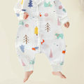 Miniatyrbilde 4 av 5: Tegneserie-onesie sovepose, sommer tynn dobbeltlags gas sovepose