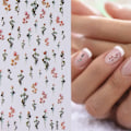 Miniatyrbilde 3 av 5: 6 stk Blomst Neglekunst Klistremerker - 5D Preget Blomster Negleklistremerker for Neglene