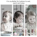 Miniatyrbillede 4 af 5: 2 stk. Langærmede Sutteforklæder | Vandafvisende Babyforklæder med Lommepakke | Småbørnsforklæde med Ærmer og Krumbesamler