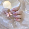 Miniatyrbillede 3 af 5: 6 stk. Aurora Magic Resin Neglebor med fjederdansende sommerfugl negletilbehør