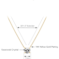 Miniatyrbillede 2 af 5: Forgyldt Swarovski Krystal Solitaire (8mm) CZ Diskret Choker Halskæde | Guld Halskæder til Kvinder