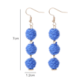 Miniatyrbillede 2 af 5: 2 par Modeøreringe Raffia Drop Øreringe Boho Dangly Øreringe til Kvinder Piger Sommer Strand Smykker
