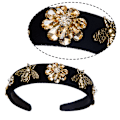 Miniatyrbillede 3 af 5: Håndlavede Rhinestone Fløjlspolstrede Pandebånd til Kvinder, Luksuriøst Vintage Prinsesse Pandebånd, Mode Designer Fest