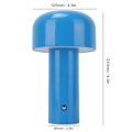 Miniatyrbilde 4 av 5: Sopp Bordlampe 3 Farge Dimming USB Lading Skrivebordslampe Berøringsfølsom Sopplampe for Restaurant Camping Blå