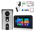 Miniatyrbild 2 av 8: 7 tum Smart Videodörrtelefon LCD-skärm Pekskärm Upplåsning Nattseende Access Control System för Hem Säkerhet 100‑240VEU-kontakt