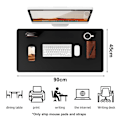 Miniatyrbillede 2 af 5: Læder Skrivebordsunderlag, Desktop-underlag, Vandafvisende Underlag til Skrivebord, Tastatur og Mus, Læder Mus Pad Beskytter Kontor Hjem, 90*45cm