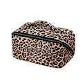 Miniatyrbillede 1 af 5: Kosmetisk Rejsetaske til Kvinder, Leopard Print Stor Kapacitet Kosmetisk Taske, Åbner Flad Makeup Tasker