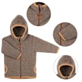 Miniatyrbillede 4 af 6: Efterårs- og vinterstyle fleece jakke til drenge og piger, baby fleece jakke med hætte (brun)