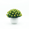 Miniatyrbillede 1 af 2: Kunstig Halvcirkelformet Cypress Pottet Simuleret Plantning Potte Ornament Dekoration (Gul)