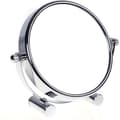 Makeup/Cosmetic Mirror, 360° Rotatable - Double-Sided: Normal and 10x Magnification. Freestanding Mirror, Shaving Mirror, Bathroom Mirror, Chrome
