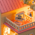 Miniatyrbild 6 av 7: DIY Handgjorda Byggnader Minihus Kit med LED-lampor Jul- och Födelsedagspresenter Heminredning #4