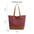Miniatyrbillede 2 af 6: Canvas Håndtaske Canvas Læder Tote Bag Multi-Rum Tote Pung Tasker