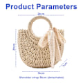 Miniatyrbilde 2 av 5: Strohstrandveske for kvinner, vevd crossbody-skulderveske, topphåndtak, satchel-håndveske, lommebok for sommeren