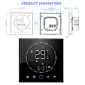 Miniatyrbillede 1 af 8: Smart Termostat LED Skærm Vandvarme Kontrol 13mm Forsænket Trådløs Programmerbar Termostat til Hjem Værelse Kontor AC95‑240V Sort