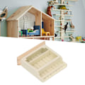 Miniatyrbild 1 av 8: Dockhus Skåp Miniatyrmodell Fint Utförande Kompositträ Miniatyr Visningsfodral Krämfärgad
