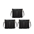 Miniatyrbild 1 av 5: Flicka läder crossbody väska med fransar Damplånbok Daglig axelväska