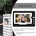 Miniatyrbild 3 av 8: 7-tums LCD-skärm Lösenord Fingeravtryck Video Dörr Visuell Intercom Dörrklocka AU-kontakt 110-240V