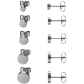 Miniatyrbillede 1 af 6: Smykker 5 Par Stud Sæt, Rustfrit Stål Flade Runde Polerede Øreringe Øresmykker til Kvinder & Mænd, Sølv / Guld / Sort