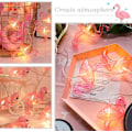 Miniatyrbild 7 av 7: Rosa Flamingo String Lights, 6,5 Ft String Lights med 20 LED batteridrivna Flamingo Fairy Lights för Flamingo Presenter, Flamingo Party och Yard