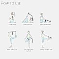 Miniatyrbilde 5 av 5: Yogaøvelsesstropp med justerbar D-ring spenneløkke, for Pilates, dans og gymnastikk