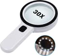 Reading Magnifier, 30x Magnification with 12 LED Lights - Lighte[TT]