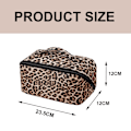 Miniatyrbillede 2 af 5: Kosmetisk Rejsetaske til Kvinder, Leopard Print Stor Kapacitet Kosmetisk Taske, Åbner Flad Makeup Tasker