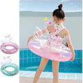 Miniatyrbillede 4 af 5: Oppustelig Glitter Svan Bade Ring Sjov Tvilling Svaner Pool Float, Børne Pool Float i Sommer