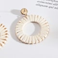 Miniatyrbilde 3 av 5: 2 par Raffia-frynser med ring, håndlagde øredobber for kvinner og jenter