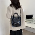 Miniatyrbild 6 av 6: Konstläder väska, mjuk axelväska för studenter, pendlarväska och crossbody-väska för skolan