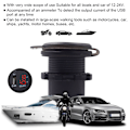 Miniatyrbillede 1 af 6: DC12-24V 2.1A 3 i 1 Multifunktionel Digital LED Vandtæt Termometer Voltmeter Bil USB Hurtiglader Rød Lys