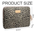 Miniatyrbillede 4 af 6: Stilful Laptop Sleeve i Canvas med Leopardmønster - Beskyttende Taske til Computer