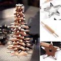 Miniatyrbild 4 av 8: Star Cookie Cutter Set-5 st Rostfritt stål Femuddiga molds Fondantkaka Cookie Cutter Set Bakverksform-för 3d julgran/Linzer