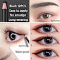 Miniatyrbillede 5 af 6: 12 stk. Sorte Øjenbryn Eyeliner Blyanter Makeup Pen, Vandfast Øjenbryn Blyant, Langvarig Farve Øjenbryn Gel Pen, Øjenbryn Farveblyanter