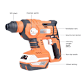 Miniatyrbilde 1 av 2: 4 i 1 Lithium Batteri Brushless Kordløs Elektrisk Breaker Hammer 0-1400rpm EU-Plugg 100-240V